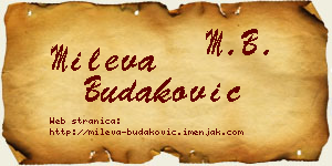 Mileva Budaković vizit kartica